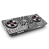 Numark NS4FX – 4-Kanal DJ Controller Pult, Touch-Jogwheels mit Display, Pads und Effekten, Booth-...