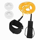 KEESIN Surf Leash,10ft 7mm Surfboard Leash Surfing Coiled Leash mit 2PCS Edelstahl D-Ring Patches...