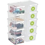 SmartStore Aufbewahrungsbox mit Deckel klein 2 L – 10 transparente und stapelbare Plastik Boxen...