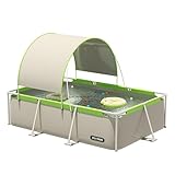 Dyqyym Aufstellpool Rechteckiger Pool Set Faltbarer Pool Gerahmte Schwimmbecken Planschbecken mit...