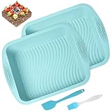 VAIGU:OA Silikon Backform Brownie Kuchenform – 26.7x24.6x5.2 cm Eckige Brownieform – Antihaft...