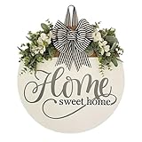 Schild „Home Sweet Home“, Holz-Wanddekoration, Willkommensschild, Kränze, Dekoschild, rundes...