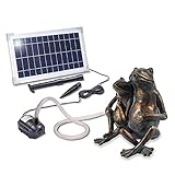 Solarbetriebener Wasserspeier Froschpaar - inkl. Solar Teichpumpe 8 Watt 380 l/h - Maße ca. 200 x...