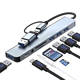 Loydia USB C Hub, 8 in 2 USB Hub 3.0 Multiport Adapter mit USB 3.0 Anschlüssen, SD/TF-Kartenleser,...