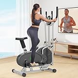 Crosstrainer, 2 in 1 Crosstrainer & Heimtrainer mit Sitz, LCD Monitor, Einstellbarer Widerstand,...