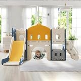 ADWOLT Kinderrutsche, Schaukel & Basketballkorb, rutsche für den Garten Indoor&Outdoor...
