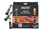 BRUSTRO Künstler-Ölfarben-Set, 18 Farben, 12 ml Tuben