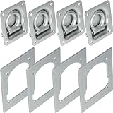 Safetytex Zurrmulde + Gegenplatte - Ladungssicherung 800kg - Ausklappbarer Ring & Rückholfeder -...