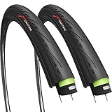 Fincci Fahrradreifen 28 Zoll - Paar Rennrad Reifen unplattbar 700x25c mit 3 mm Pannenschutz, 60 TPI,...