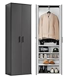 mokebo Garderobenschrank Mehrzweckschrank (60x180 cm) 'Der Lange' aus Holz mit integrierten...