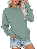 WNEEDU Langarmshirts Damen Lockeres Oberteile Langärmeliges Sweatshirt Lässig Bluse Damen mit...