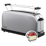 Russell Hobbs Toaster [Langschlitz für 2 Scheiben / 1 breite Brotscheibe] Adventure Edelstahl...