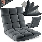 tectake® Relaxsessel, XXL Bodenstuhl faltbar mit Liegefunktion, Bodensessel mit Verstellbarer...
