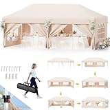 Devoko Pavillon 3x6,Faltpavillon 3x6 wasserdicht stabil Höhenverstellung,Partyzelt UV Schutz...