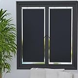 Sonnenschutz Rollo Schwarz Verdunkelungsrollo Mit Saugnapf Titansilbergewebe,Sichtschutz...