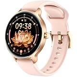Smartwatch Damen Rund, 1.27' AMOLED Smart Watch mit Telefonfunktion, Fitnessuhr mit Pulsuhr SpO2...