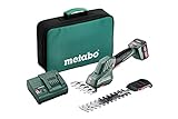 Metabo Akku-Strauch- und Grasschere PowerMaxx SGS 12Q (601608500) 12V, präzise Formschnitte +...