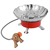 Koawensa Winddichter Piezozündung Lotus Gaskocher Outdoor Kochen Gasbrenner Kochgeschirr mit...