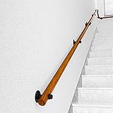 qiaosiye Runde Treppengeländer aus Massivholz, rutschfest, Kiefer-Handläufe für Außen- und...