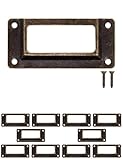 FUXXER 10x Etiketten-Fenster, für Apotheker-Schränke, Antikes Bronze Design, 62 x 29 mm