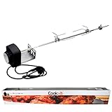Cookit® Universal Drehspieß für 3- und 4-Brenner Gasgrill | Edelstahl | 820 mm Spieß | 230V...