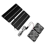 edcb Dual-Solarpanel-Lüfter-Kit,10W Solarventilator für Gewächshaus - Tragbarer Ventilator mit...
