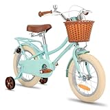 STITCH MANCHI 12 Zoll Kinderfahrrad mit Korb & Stabilisatoren für 2-4 Jahre alte Mädchen & Jungen,...