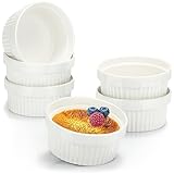 COM-FOUR® 6x Soufflé Förmchen Ø 11 cm - je 270 ml - Creme Brulee Schälchen aus Keramik -...