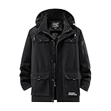 Dmmtot Winterjacke für Herren, gepolsterte Jacke, warmer Übermantel, dicke Thermo-Outwear mit...