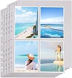 100 Stück Fotohüllen DIN A4,Transparent Postkartenhüllen, 4 Fach Geteilt Fotosichthüllen,Kleine...