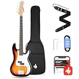 Donner E-Bass Gitarre Anfänger Set, 4 Saiten P-Stil Bass Gitarren in voller Größe Elektrobass mit...