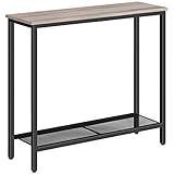 HOOBRO Schmal Konsolentisch mit den Ablageregalen, 75 x 24 x 75 cm Beistelltisch, Flurtisch, Kleiner...