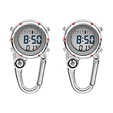 Brensty 2X Karabiner Befestigen Digital Uhr Leuchtende Sport Uhren Karabiner Uhr für Wanderer...