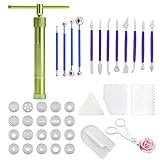 Allazone 19 Stück Clay Extruder Handwerk Maschine mit 20 Formen Zuckerpaste Extruder, Tonpressen...