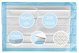 200 Stück TIGA-MED Einmal Krankenunterlagen TIGA Protect 60x60cm 6-lagig, Wickelunterlagen /...
