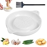 Keramik Reibe, Keramik Ingwer Reibe, Ngwer Knoblauch Reibe Keramikreibe mit Bürste für Familie...