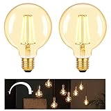 DSLebeen Dimmbar Edison E27 LED Vintage Glühbirne, G95 Warmweiß Lampe, 6W Retro Leuchtmittel...