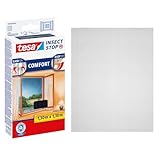 tesa Insect Stop Comfort Fliegengitter für Fenster - Insektenschutz mit Klettband selbstklebend -...