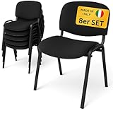 Topsit Besucherstühle 8er Set, stapelbare Konferenzstühle ohne Armlehnen, Stapelstühle mit...