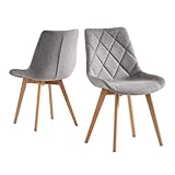 B&D home® Esszimmerstühle Tania 2er Set – Polsterstuhl mit ergonomischer Sitzschale, Webstoff...