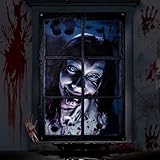 SYNERIX Halloween Fensterbilder Deko Outdoor Innen - Halloween Deko Fenster für Garten und...
