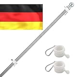 INFLATION Fahnenmast Aluminium, Edelstahl 150-180CM Fahnenstange kit mit Drehbaren Ringen, inkl 150...