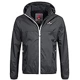 Höhenhorn 15B12 Rigi Herren Regen Jacke Weißer Zipper Schwarz Gr XL