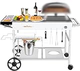 GFTIME 128 x 64 x 78cm Grillwagen Servierwagen für Weber Q Serie, Ninja Woodfire, Pizzaofen,...