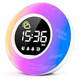 HERMIC Wecker Digital, Kinderwecker mit Nachtlicht, 12 White Noise, 2 Alarmanzeige, Snooze und...