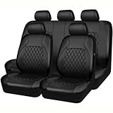 PERTID 9 Stück Auto Sitzbezüge Sets für V-W Golf Plus 2004-2014, Leder Sitz Schonbezüge...