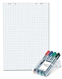 Conipa 5 er Set Flipchart Blocks 68x99 cm kariert/blanko 80 g/qm Inh.5 Blöcke à 20 Blatt | Einzeln...