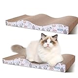 Nobleza 2 Stücke Katzen kratzbrett mit Minze, Wellpappe Kratzmatten, Recycelbar Qualitäts-Pappe...