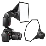 waka Blitzgerät Softbox Speedlight Diffusor Kit - 20cm Achteck Softbox + 20x15cm Softbox für...