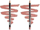 NYX Professional Makeup Slim Lip Pencil 858 Nude Pink (Packung mit 2)